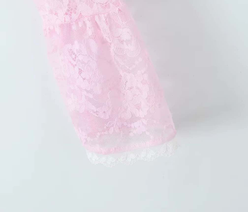 PINK BOLERO LACE DRESS