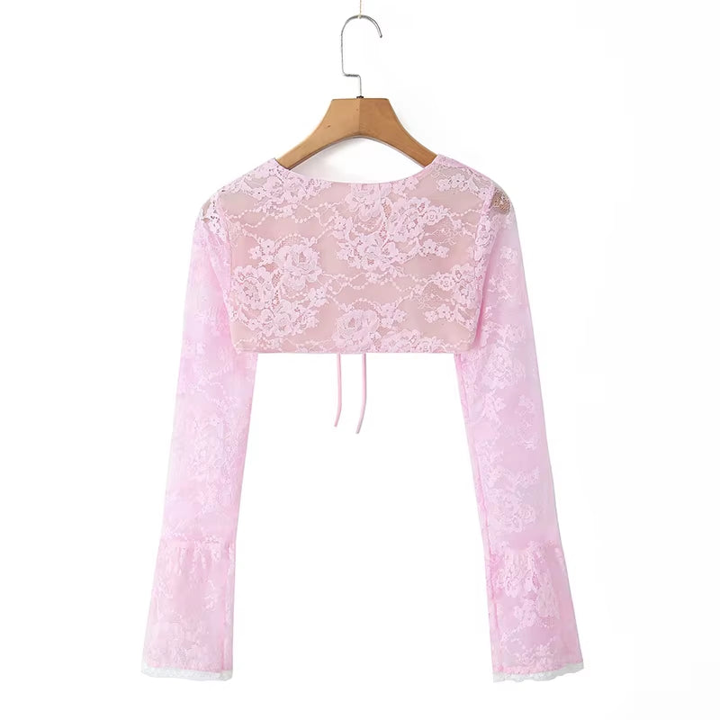 PINK BOLERO LACE DRESS